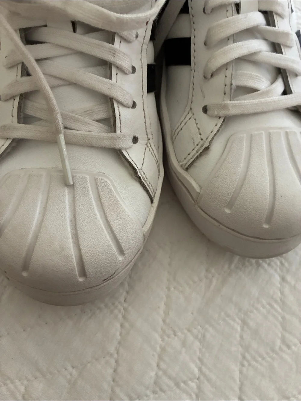 adidas White Sneakers with Black Stripes Low-Top Unisex